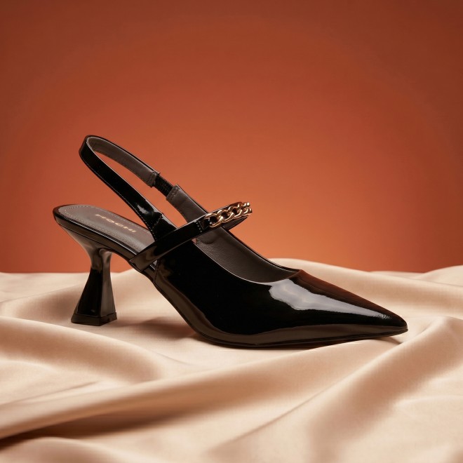Mochi Women Black Formal Sandals