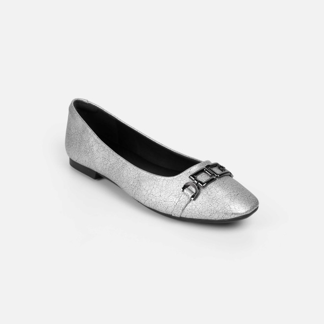 Mochi Women Silver Casual Ballerinas