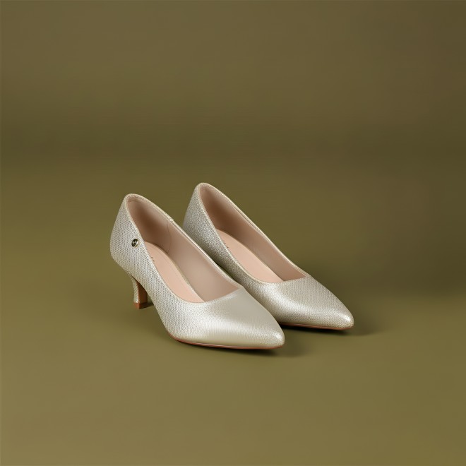 Mochi Women Gold Formal Pumps