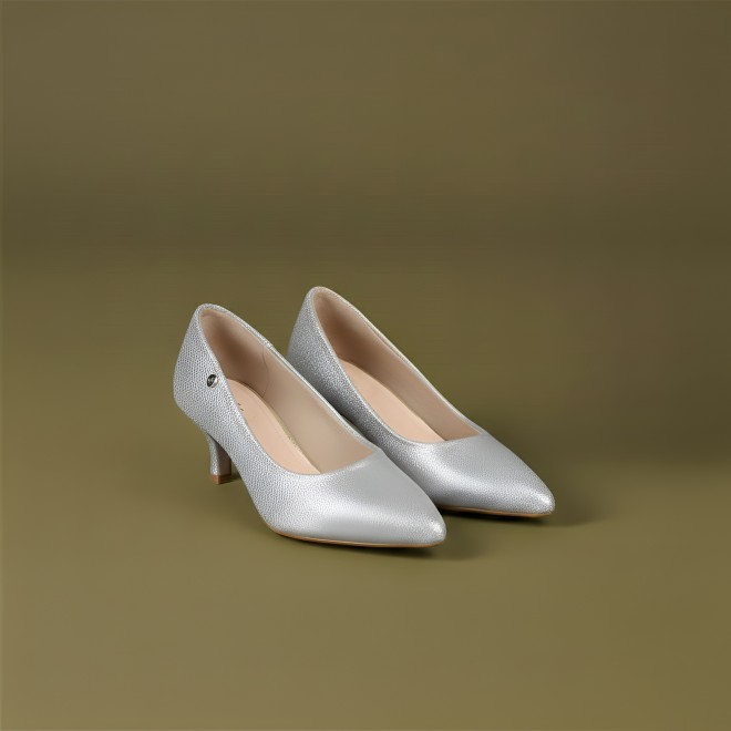 Mochi Women Silver Formal Pumps