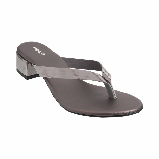 Mochi Women Gun-Metal Casual Slippers (SKU: 32-1043-29-36)