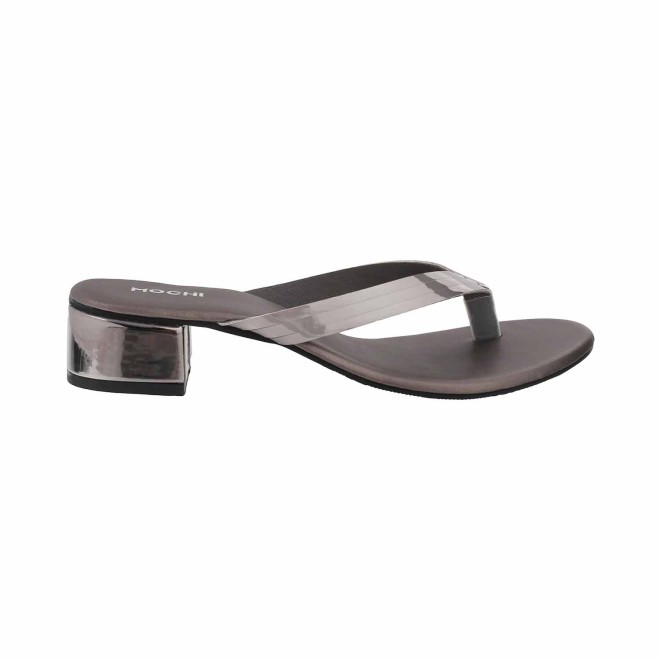 Mochi Women Gun-Metal Casual Slippers (SKU: 32-1043-29-36)