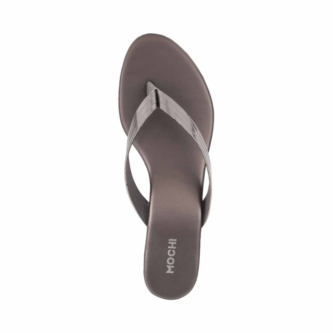 Mochi Women Gun-Metal Casual Slippers (SKU: 32-1043-29-36)