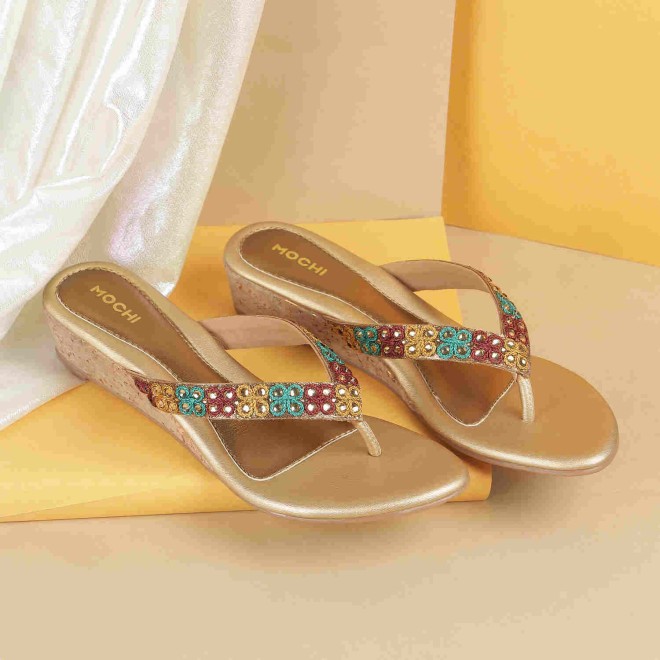 Mochi Women Antic-gold Casual Slippers (SKU: 32-1048-28-37)