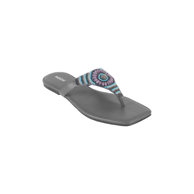 Mochi Women Grey Casual Slippers (SKU: 32-1051-14-36)