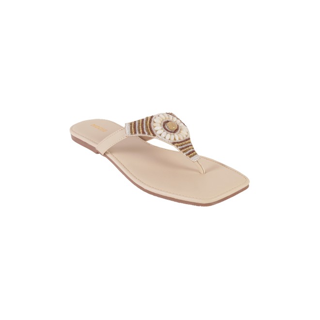 Mochi Women Beige Casual Slippers (SKU: 32-1051-20-36)