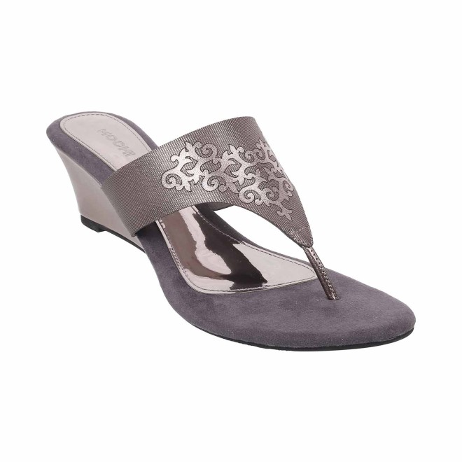 Mochi Women Gun-Metal Casual Slip Ons (SKU: 32-1070-29-36)