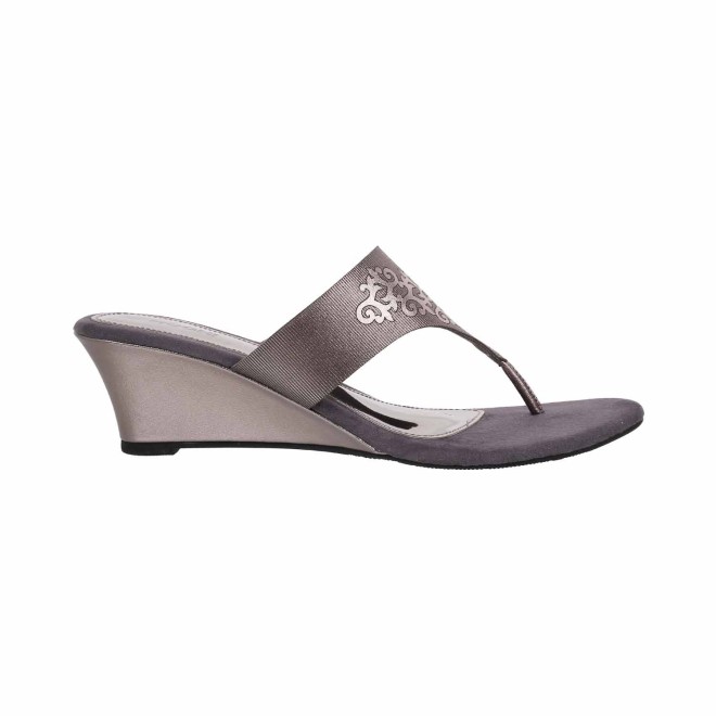 Mochi Women Gun-Metal Casual Slip Ons (SKU: 32-1070-29-36)