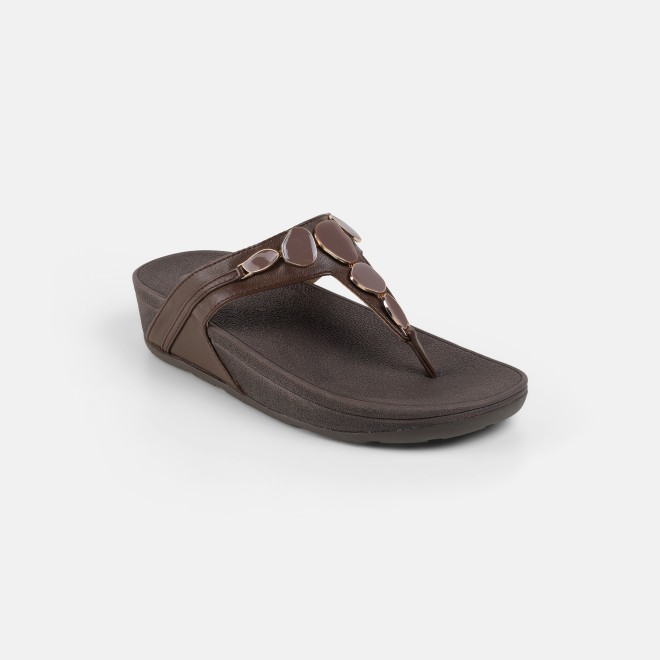 Mochi Women Brown Casual Slippers (SKU: 32-1090-12-36)