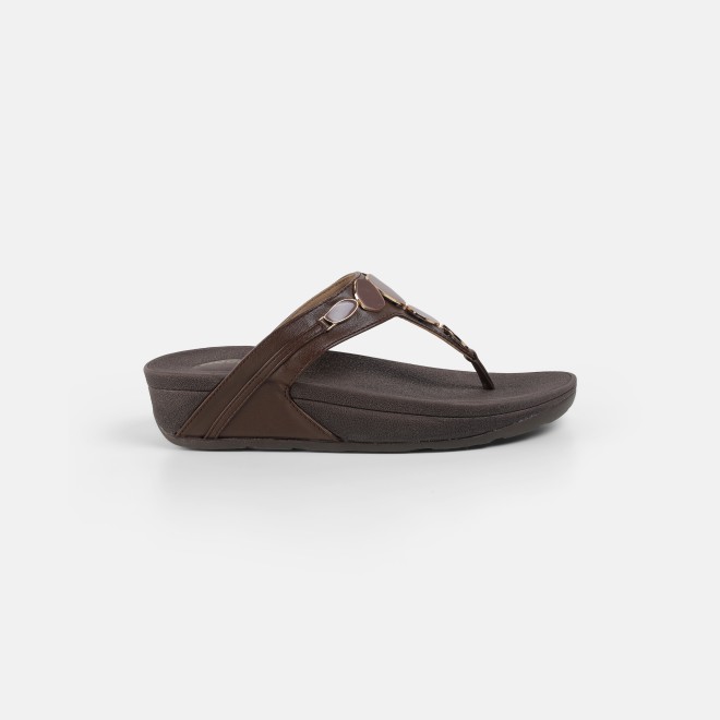 Mochi Women Brown Casual Slippers (SKU: 32-1090-12-36)