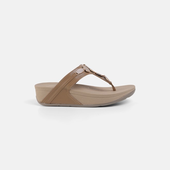 Mochi Women Beige Casual Slippers (SKU: 32-1090-20-36)