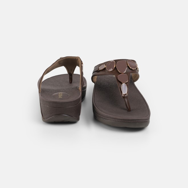 Mochi Women Brown Casual Slippers (SKU: 32-1090-12-36)