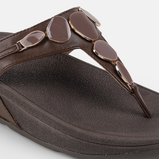 Mochi Women Brown Casual Slippers (SKU: 32-1090-12-36)