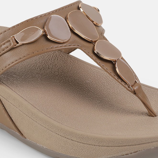 Mochi Women Beige Casual Slippers (SKU: 32-1090-20-36)