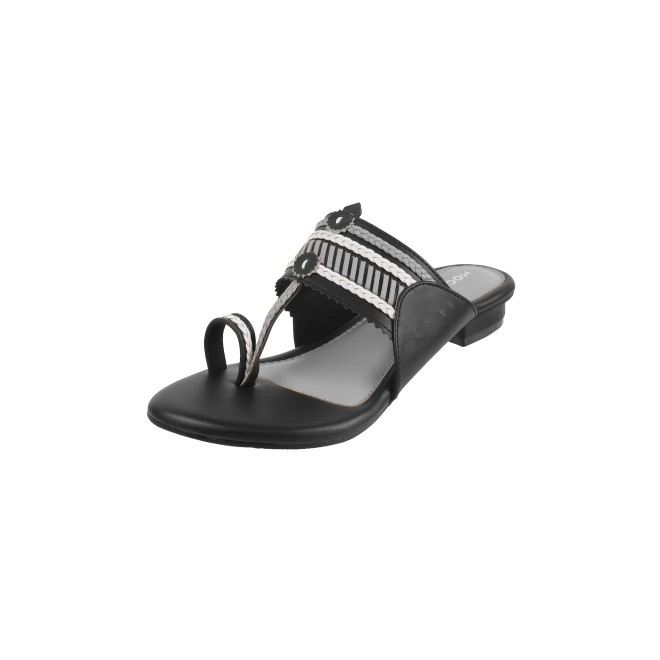 Mochi Women Black Casual Slippers & Flip Flops (SKU: 32-1105-11-37)
