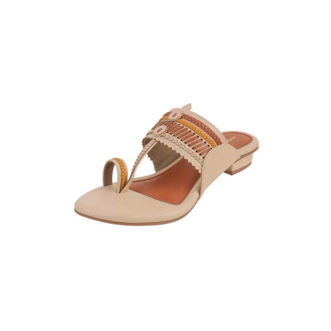 Mochi Women Beige Casual Slippers & Flip Flops (SKU: 32-1105-20-36)