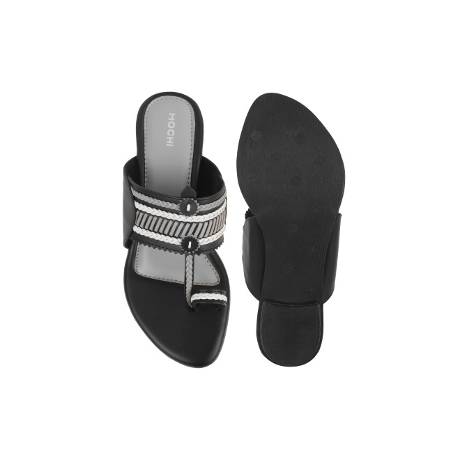 Mochi Women Black Casual Slippers & Flip Flops (SKU: 32-1105-11-37)