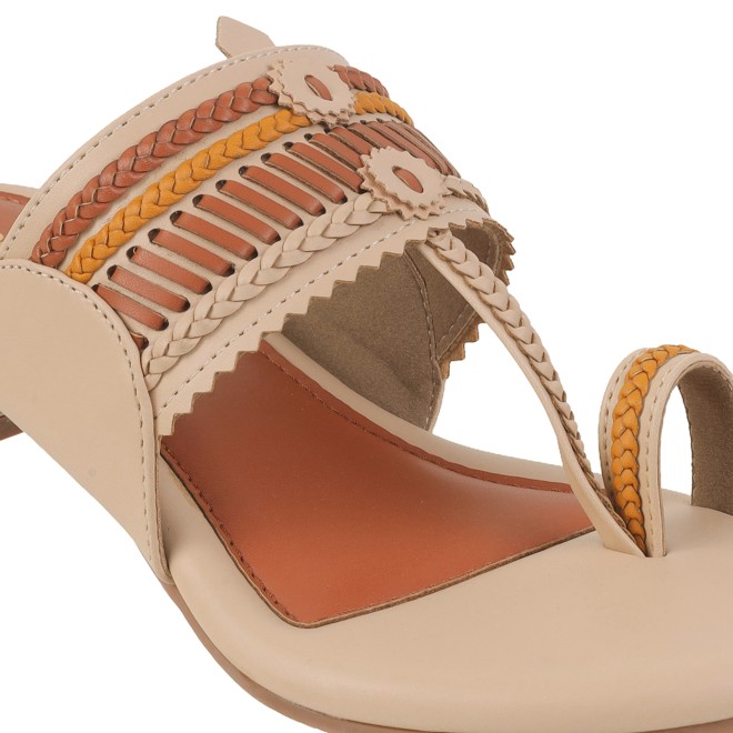 Mochi Women Beige Casual Slippers & Flip Flops (SKU: 32-1105-20-36)