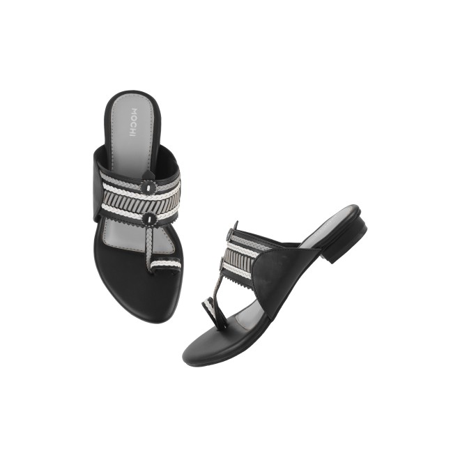 Mochi Women Black Casual Slippers & Flip Flops (SKU: 32-1105-11-37)