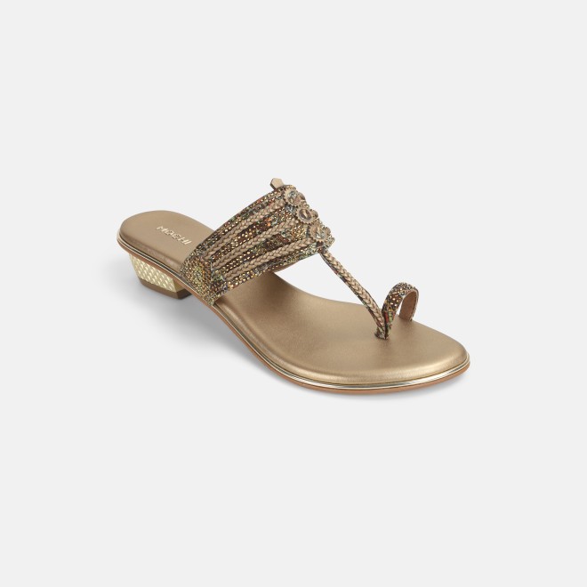 Mochi Women Antique-Gold Ethnic Kolhapuris