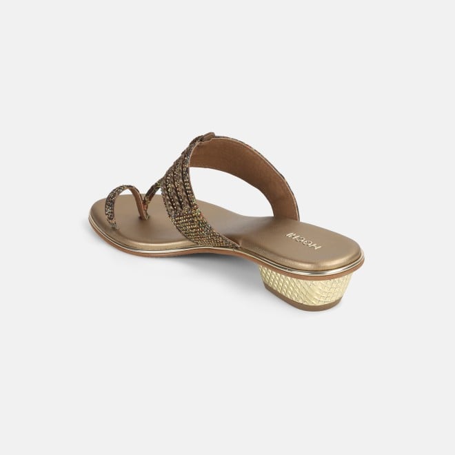 Mochi Women Antic-gold Ethnic Kolhapuris (SKU: 32-1164L-28-42)