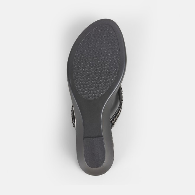 Mochi Women Gun-Metal Casual Slippers (SKU: 32-1167-29-36)