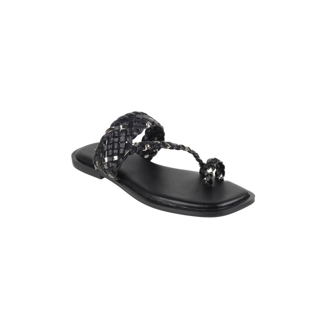 Mochi Women Black Casual Slippers