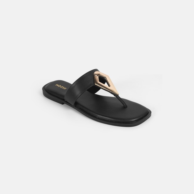 Mochi Women Black Casual Slippers