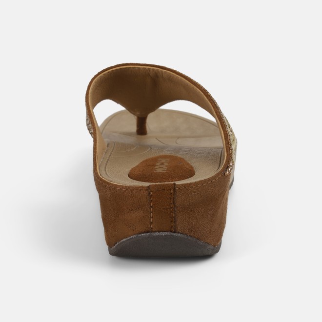 Mochi Women Antique-Gold Casual Slippers (SKU: 32-1175-28-36)