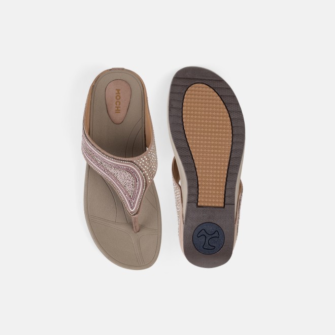 Mochi Women Beige Casual Slippers (SKU: 32-1175-20-36)