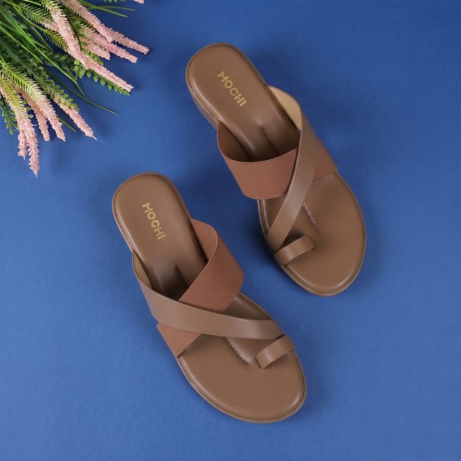 Mochi Women Rose-gold Casual Slip Ons