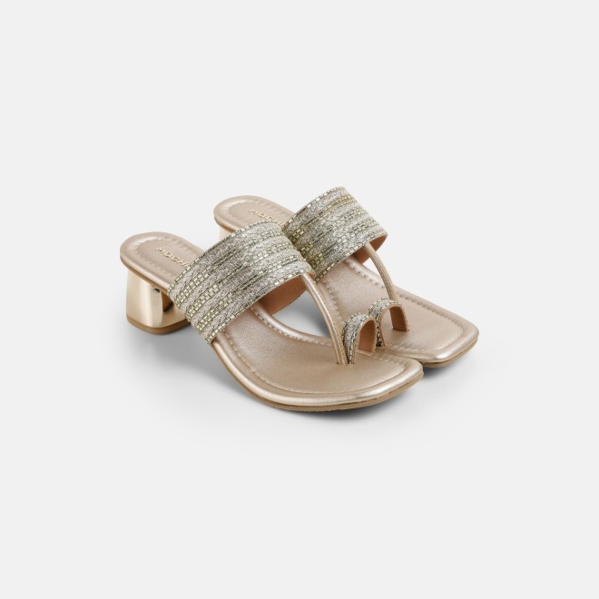 Mochi Women Gold Ethnic Slip Ons (SKU: 32-1183-15-35)