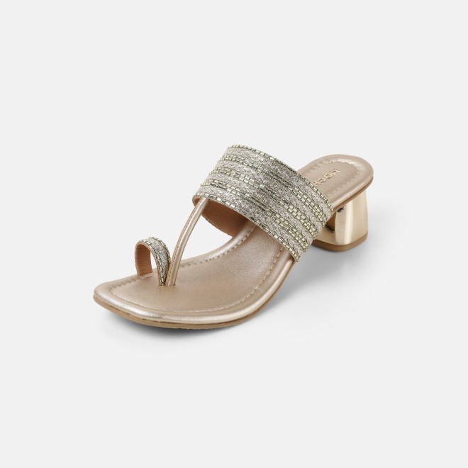 Mochi Women Gold Ethnic Slip Ons (SKU: 32-1183-15-35)