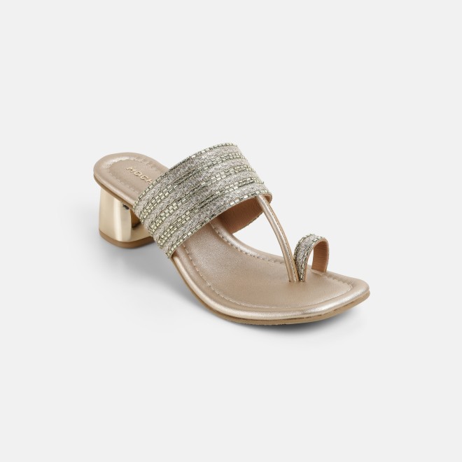 Mochi Women Gold Ethnic Slip Ons (SKU: 32-1183-15-35)