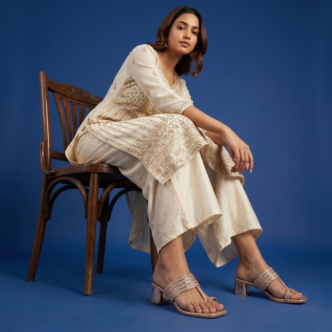 Mochi Women Rose-gold Ethnic Slip Ons (SKU: 32-1183-52-35)