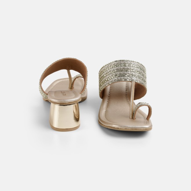 Mochi Women Gold Ethnic Slip Ons (SKU: 32-1183-15-35)