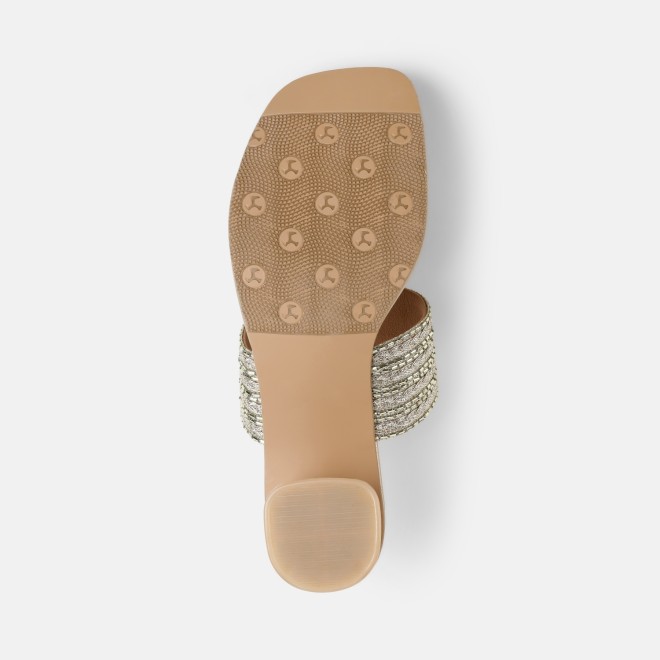 Mochi Women Gold Ethnic Slip Ons (SKU: 32-1183-15-35)