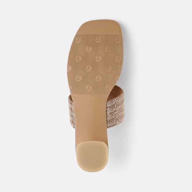 Mochi Women Rose-gold Ethnic Slip Ons (SKU: 32-1183-52-35)