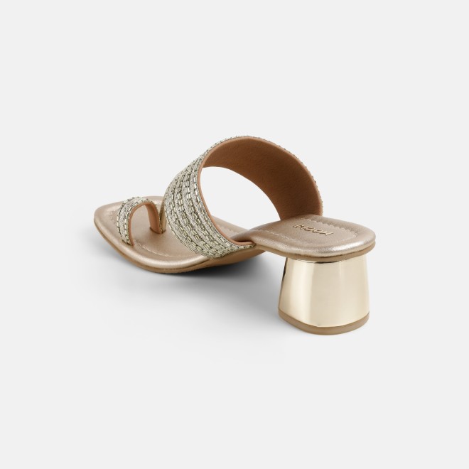 Mochi Women Gold Ethnic Slip Ons (SKU: 32-1183-15-35)