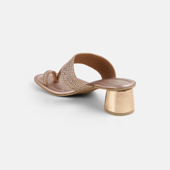 Mochi Women Rose-gold Ethnic Slip Ons (SKU: 32-1183-52-35)