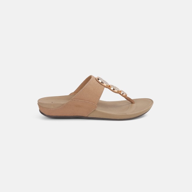 Mochi Women Gold Casual Slippers (SKU: 32-1194L-15-42)