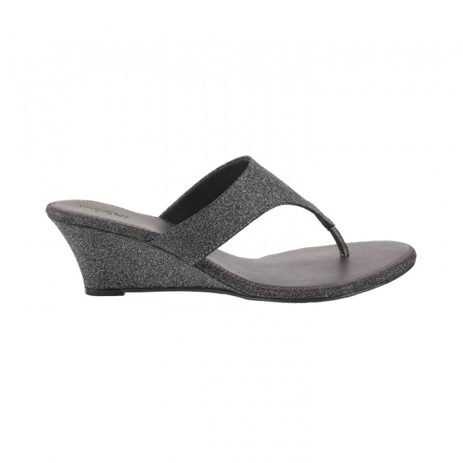 Mochi Women Gun-Metal Casual Slip Ons (SKU: 32-1210-29-36)