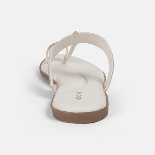 Mochi Women White Ethnic Slippers (SKU: 32-1214-16-37)
