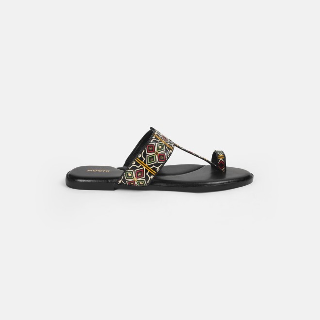 Mochi Women Black Ethnic Slippers (SKU: 32-1214L-11-42)