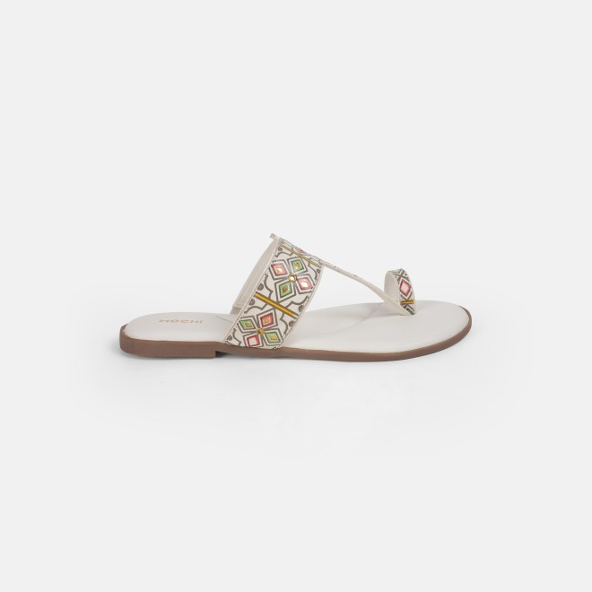Mochi Women White Ethnic Slippers (SKU: 32-1214L-16-42)