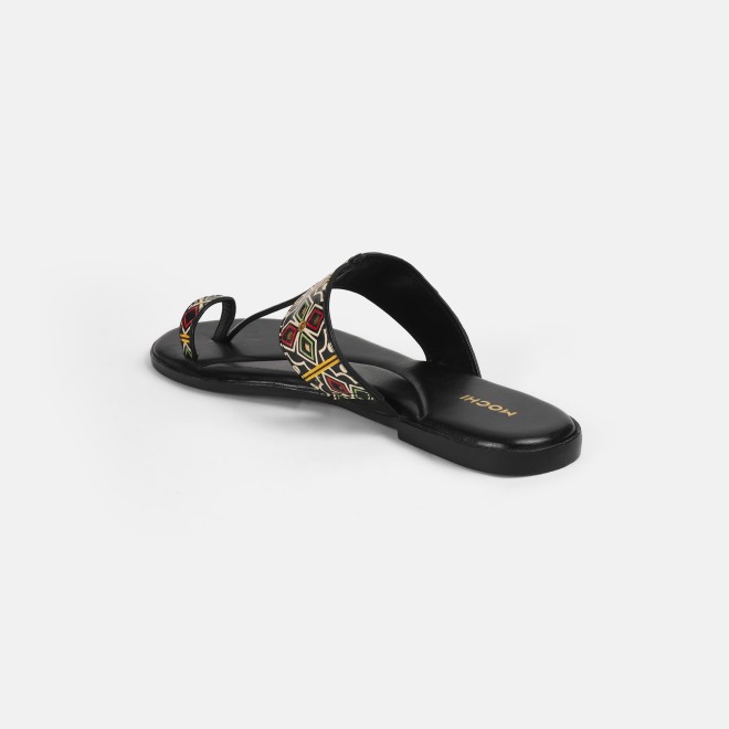Mochi Women Black Ethnic Slippers (SKU: 32-1214L-11-42)
