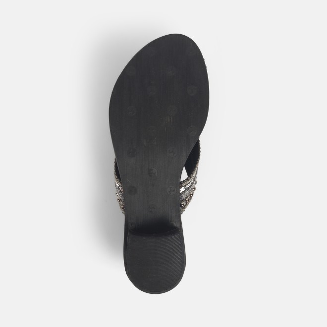 Mochi Women Gun-metal Ethnic Slippers (SKU: 32-1218-29-36)
