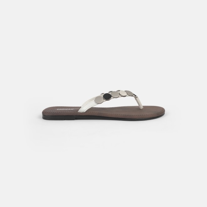 Mochi Women Silver Casual Slippers (SKU: 32-1220-27-37)