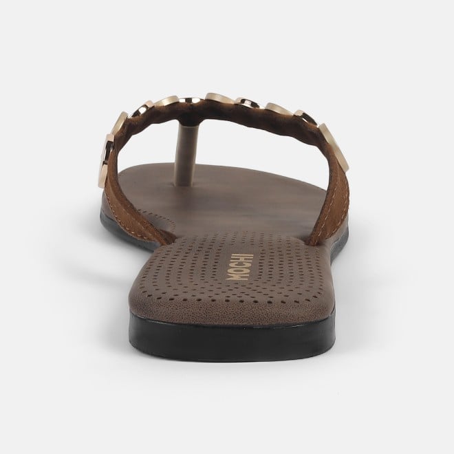 Mochi Women Gold Casual Slippers (SKU: 32-1220-15-37)
