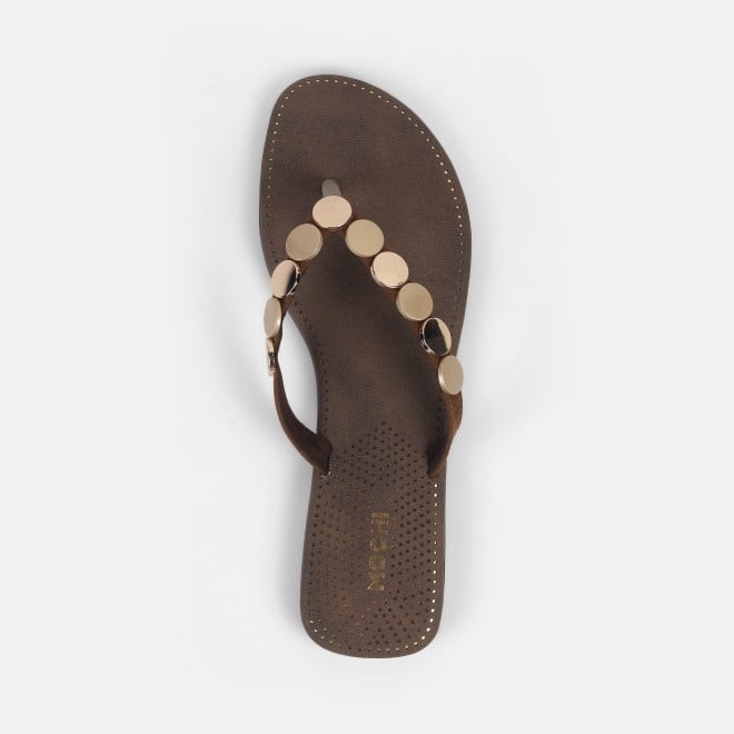 Mochi Women Gold Casual Slippers (SKU: 32-1220-15-37)